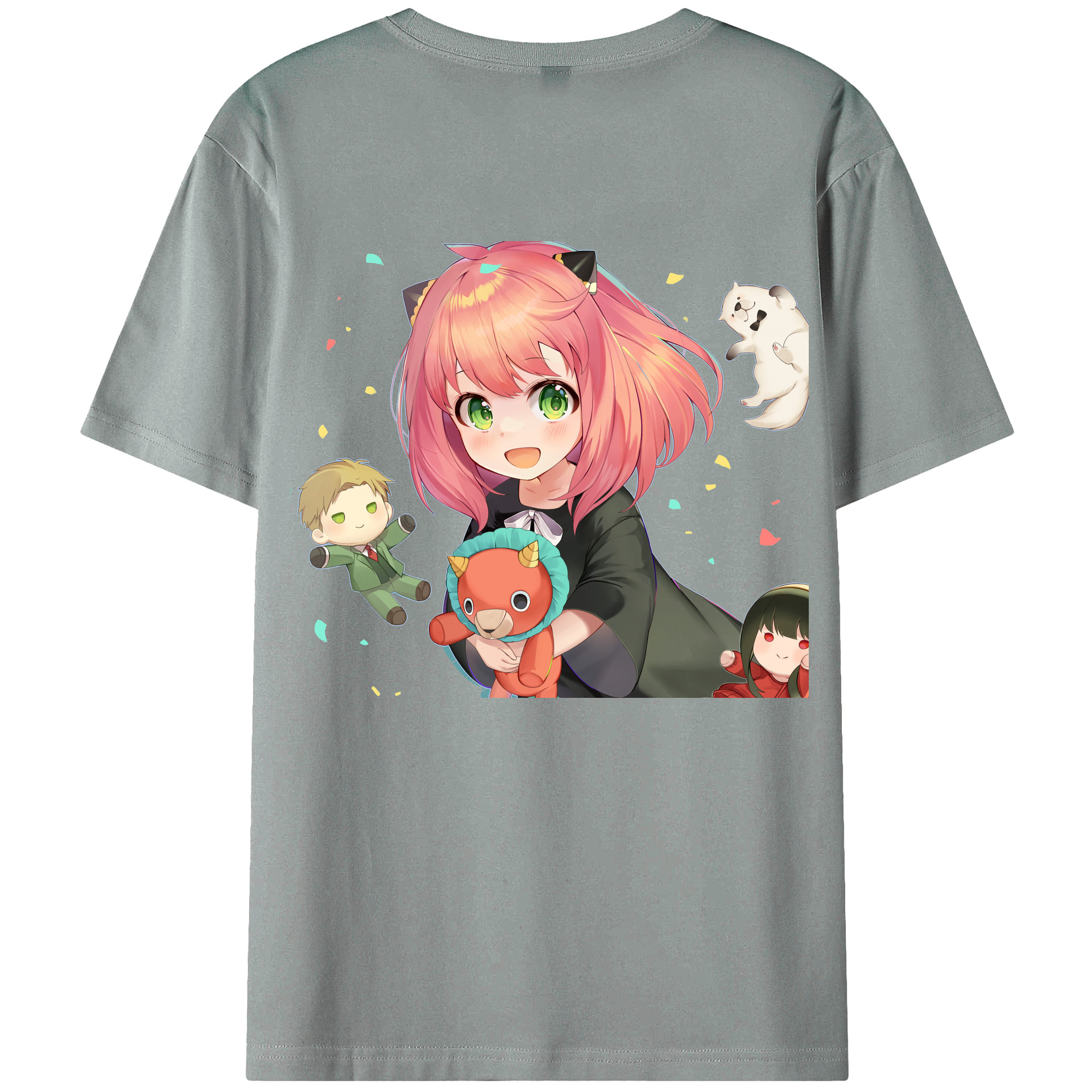 （画像用） SPY×FAMILY间谍家家酒 綿100％ メンズ半袖Tシャツ（バックプリント） 通気性